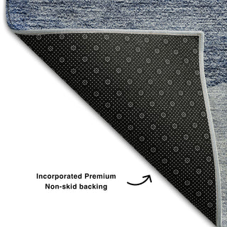 Piper Looms Mayfield Art Deco AMF657 Blue Machine Washable Area Rug Backing Image
