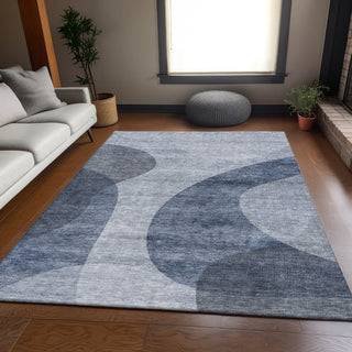 Piper Looms Mayfield Art Deco AMF657 Blue Machine Washable Area Rug Lifestyle Image Feature