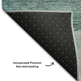 Piper Looms Mayfield Art Deco AMF657 Green Machine Washable Area Rug Backing Image