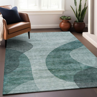 Piper Looms Mayfield Art Deco AMF657 Green Machine Washable Area Rug Lifestyle Image Feature
