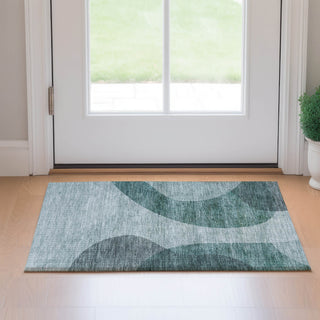 Piper Looms Mayfield Art Deco AMF657 Green Machine Washable Area Rug Scatter Lifestyle Image Feature