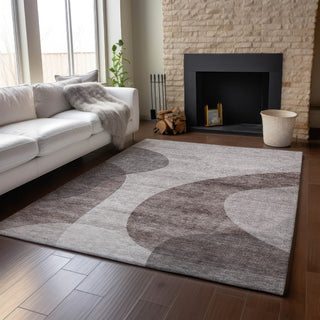Piper Looms Mayfield Art Deco AMF657 Mocha Machine Washable Area Rug Lifestyle Image Feature