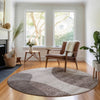 Piper Looms Mayfield Art Deco AMF657 Mocha Machine Washable Area Rug Round Lifestyle Image Feature