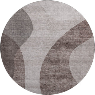 Piper Looms Mayfield Art Deco AMF657 Mocha Machine Washable Area Rug Round Main Image