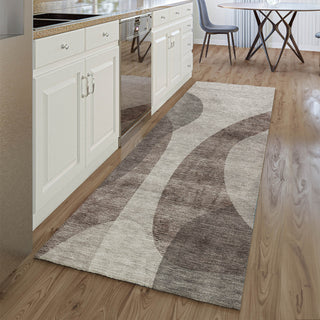 Piper Looms Mayfield Art Deco AMF657 Mocha Machine Washable Area Rug Runner Lifestyle Image Feature