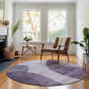 Piper Looms Mayfield Art Deco AMF657 Purple Machine Washable Area Rug Round Lifestyle Image Feature
