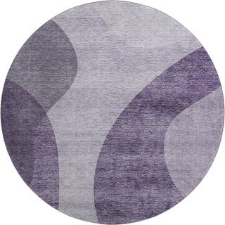 Piper Looms Mayfield Art Deco AMF657 Purple Machine Washable Area Rug Round Main Image