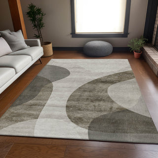 Piper Looms Mayfield Art Deco AMF657 Taupe Machine Washable Area Rug Lifestyle Image Feature