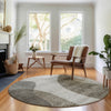 Piper Looms Mayfield Art Deco AMF657 Taupe Machine Washable Area Rug Round Lifestyle Image Feature