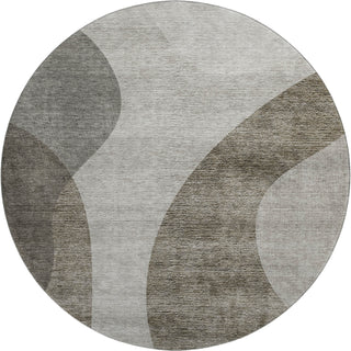 Piper Looms Mayfield Art Deco AMF657 Taupe Machine Washable Area Rug Round Main Image