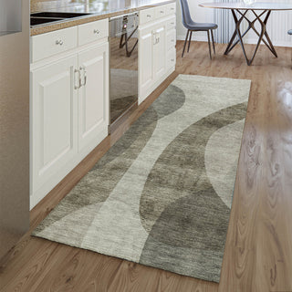 Piper Looms Mayfield Art Deco AMF657 Taupe Machine Washable Area Rug Runner Lifestyle Image Feature