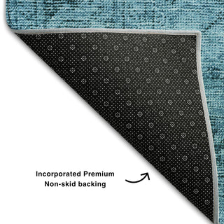 Piper Looms Mayfield Oriental AMF658 Blue Machine Washable Area Rug Backing Image