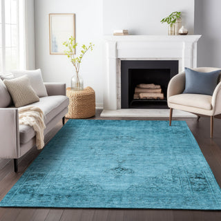 Piper Looms Mayfield Oriental AMF658 Blue Machine Washable Area Rug Lifestyle Image Feature