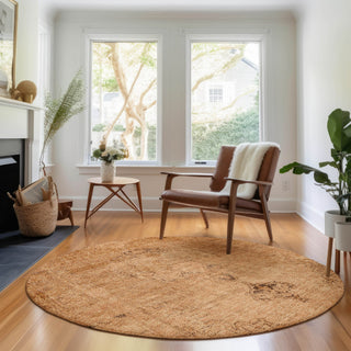 Piper Looms Mayfield Oriental AMF658 Copper Machine Washable Area Rug Round Lifestyle Image Feature