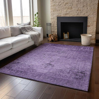 Piper Looms Mayfield Oriental AMF658 Purple Machine Washable Area Rug Lifestyle Image Feature