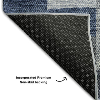 Piper Looms Mayfield Geometric AMF659 Blue Machine Washable Area Rug Backing Image