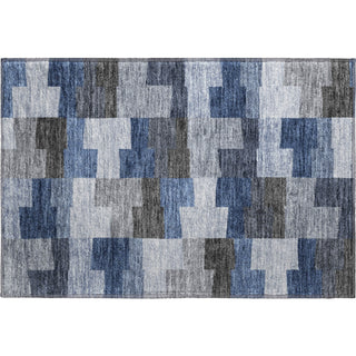 Piper Looms Mayfield Geometric AMF659 Blue Machine Washable Area Rug Scatter Main Image