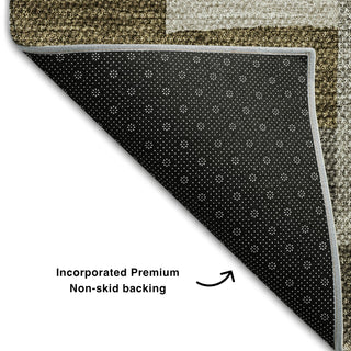 Piper Looms Mayfield Geometric AMF659 Brown Machine Washable Area Rug Backing Image
