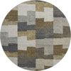 Piper Looms Mayfield Geometric AMF659 Brown Machine Washable Area Rug Round Main Image