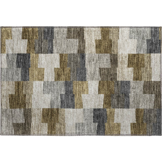 Piper Looms Mayfield Geometric AMF659 Brown Machine Washable Area Rug Scatter Main Image