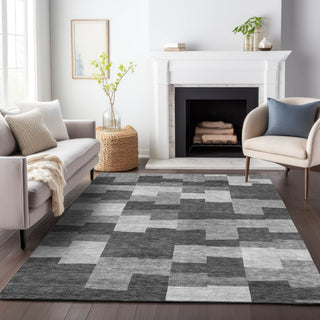 Piper Looms Mayfield Geometric AMF659 Gray Machine Washable Area Rug Lifestyle Image Feature