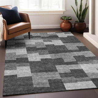 Piper Looms Mayfield Geometric AMF659 Gray Machine Washable Area Rug Lifestyle Image Feature