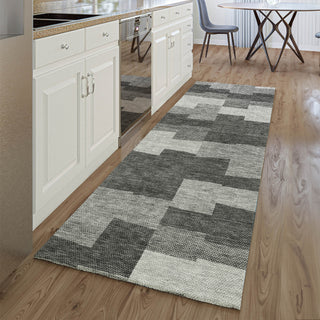 Piper Looms Mayfield Geometric AMF659 Gray Machine Washable Area Rug Runner Lifestyle Image Feature