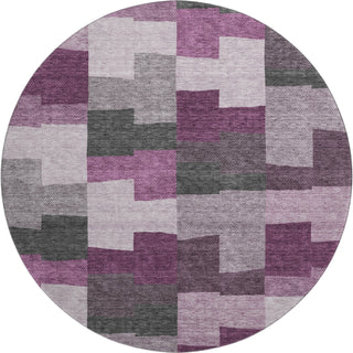 Piper Looms Mayfield Geometric AMF659 Merlot Machine Washable Area Rug Round Main Image