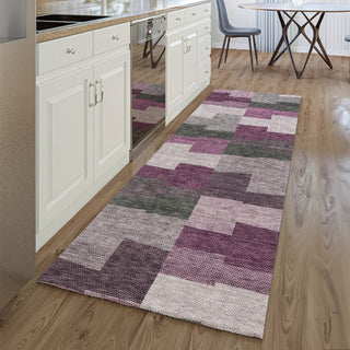 Piper Looms Mayfield Geometric AMF659 Merlot Machine Washable Area Rug Runner Lifestyle Image Feature