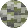 Piper Looms Mayfield Geometric AMF659 Olive Machine Washable Area Rug Round Main Image
