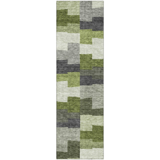 Piper Looms Mayfield Geometric AMF659 Olive Machine Washable Area Rug Runner Main Image