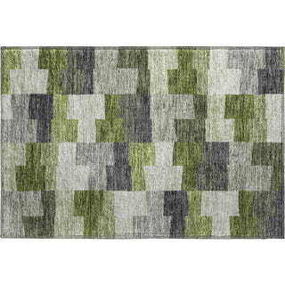 Piper Looms Mayfield Geometric AMF659 Olive Machine Washable Area Rug Scatter Main Image