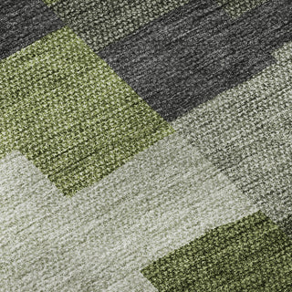 Piper Looms Mayfield Geometric AMF659 Olive Machine Washable Area Rug Swatch Image