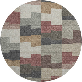 Piper Looms Mayfield Geometric AMF659 Paprika Machine Washable Area Rug Round Main Image