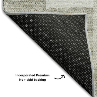 Piper Looms Mayfield Geometric AMF659 Taupe Machine Washable Area Rug Backing Image