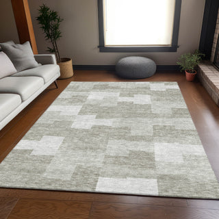 Piper Looms Mayfield Geometric AMF659 Taupe Machine Washable Area Rug Lifestyle Image Feature