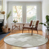 Piper Looms Mayfield Geometric AMF659 Taupe Machine Washable Area Rug Round Lifestyle Image Feature