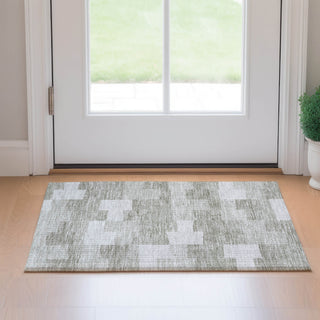 Piper Looms Mayfield Geometric AMF659 Taupe Machine Washable Area Rug Scatter Lifestyle Image Feature