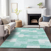 Piper Looms Mayfield Geometric AMF659 Teal Machine Washable Area Rug Lifestyle Image Feature