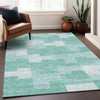 Piper Looms Mayfield Geometric AMF659 Teal Machine Washable Area Rug Lifestyle Image Feature