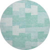 Piper Looms Mayfield Geometric AMF659 Teal Machine Washable Area Rug Round Main Image