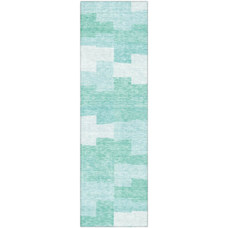 Piper Looms Mayfield Geometric AMF659 Teal Machine Washable Area Rug Runner Main Image