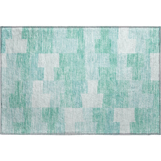 Piper Looms Mayfield Geometric AMF659 Teal Machine Washable Area Rug Scatter Main Image