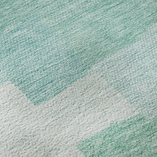 Piper Looms Mayfield Geometric AMF659 Teal Machine Washable Area Rug Swatch Image