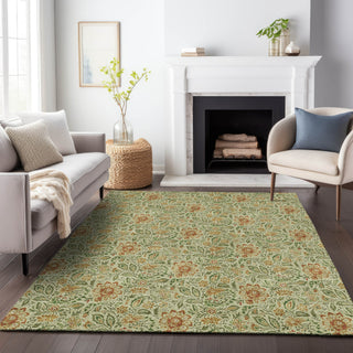 Piper Looms Mayfield Floral AMF660 Aloe Machine Washable Area Rug Lifestyle Image Feature