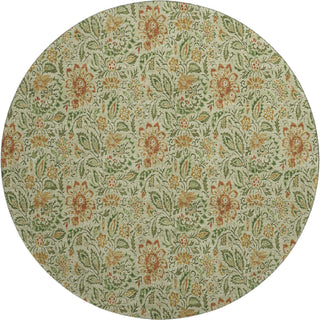 Piper Looms Mayfield Floral AMF660 Aloe Machine Washable Area Rug Round Main Image