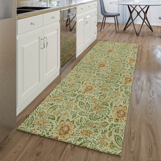 Piper Looms Mayfield Floral AMF660 Aloe Machine Washable Area Rug Runner Lifestyle Image Feature