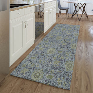 Piper Looms Mayfield Floral AMF660 Denim Machine Washable Area Rug Runner Lifestyle Image Feature