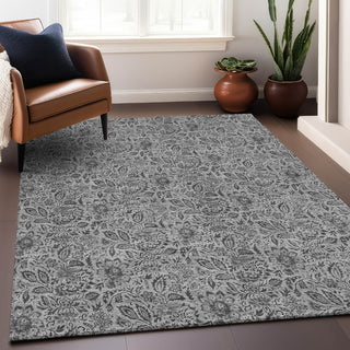 Piper Looms Mayfield Floral AMF660 Gray Machine Washable Area Rug Lifestyle Image Feature