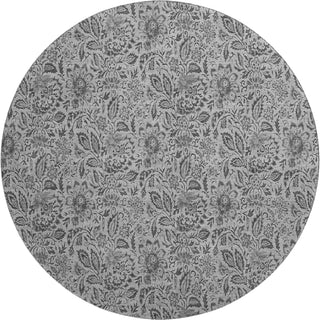 Piper Looms Mayfield Floral AMF660 Gray Machine Washable Area Rug Round Main Image
